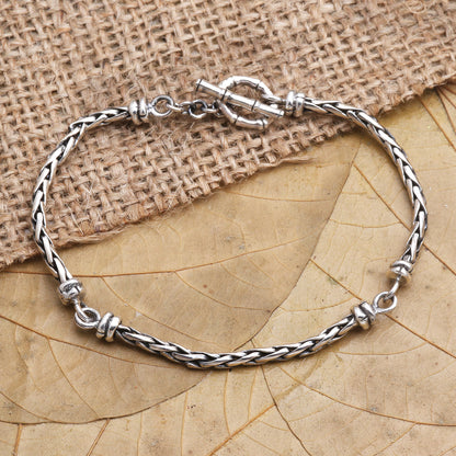 Tribal Hollywood Handcrafted Sterling Silver Link Bracelet