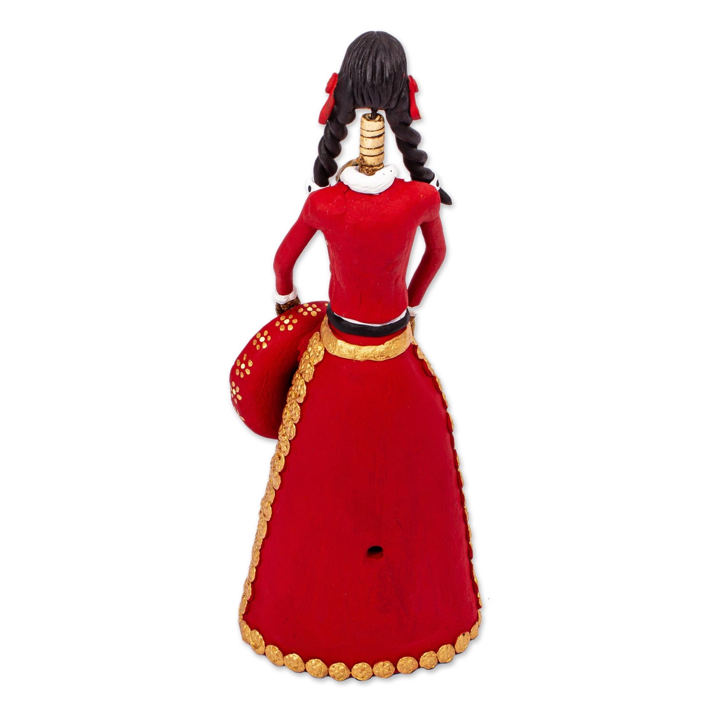 La Catrina Charra Red and Gold Charra Catrina Sculpture