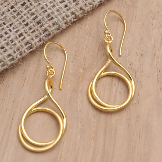 Life Path Handmade Gold-Plated Brass Dangle Earrings