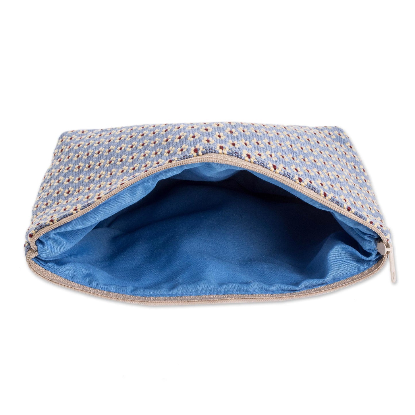 Blue Ditsy Floral Cotton Cosmetic Bag