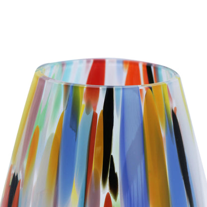 Carnival Confetti Unique Murano Inspired Glass Vase (9 inch)