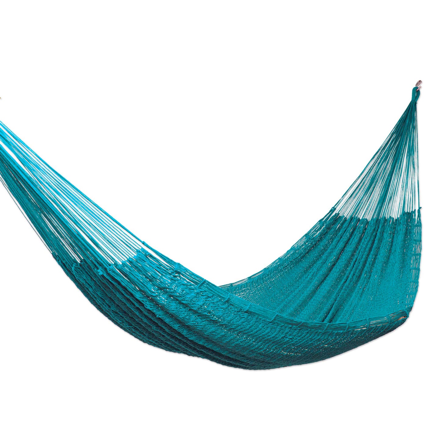 Uxmal Peacock Azure Cotton Rope Hammock (Single)