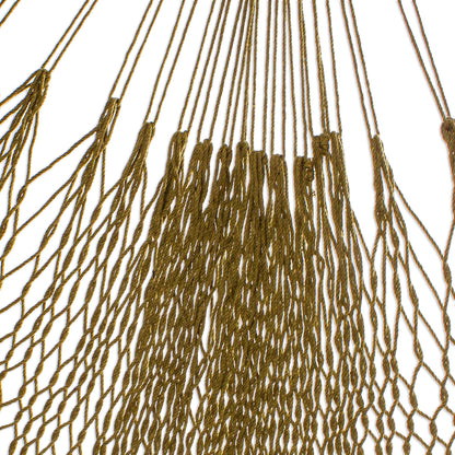 Uxmal Olive Hand Woven Green Cotton Hammock (Double)