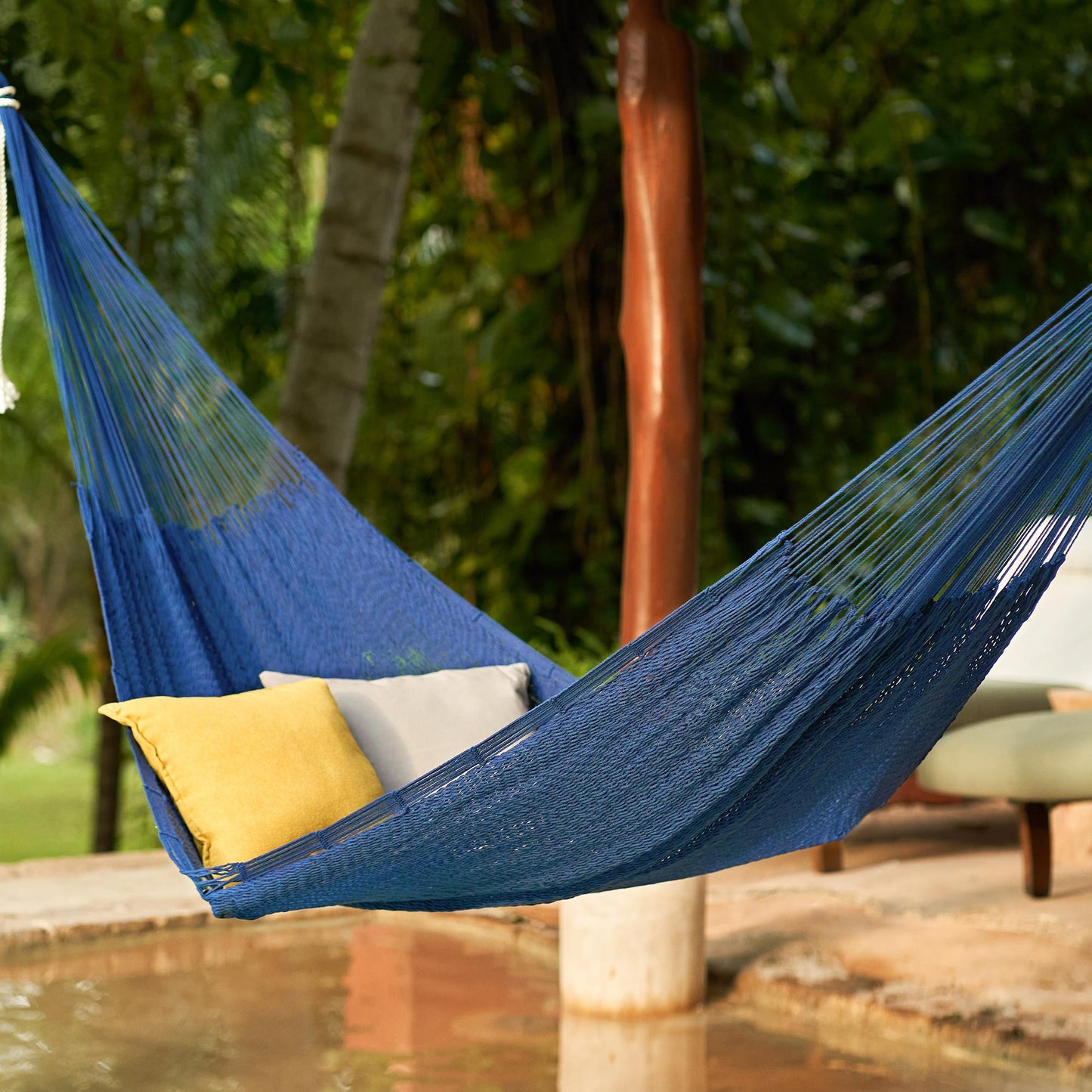 Uxmal Navy Blue Cotton Rope Hammock (Triple)