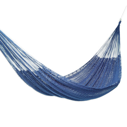 Uxmal Navy Blue Cotton Rope Hammock (Triple)