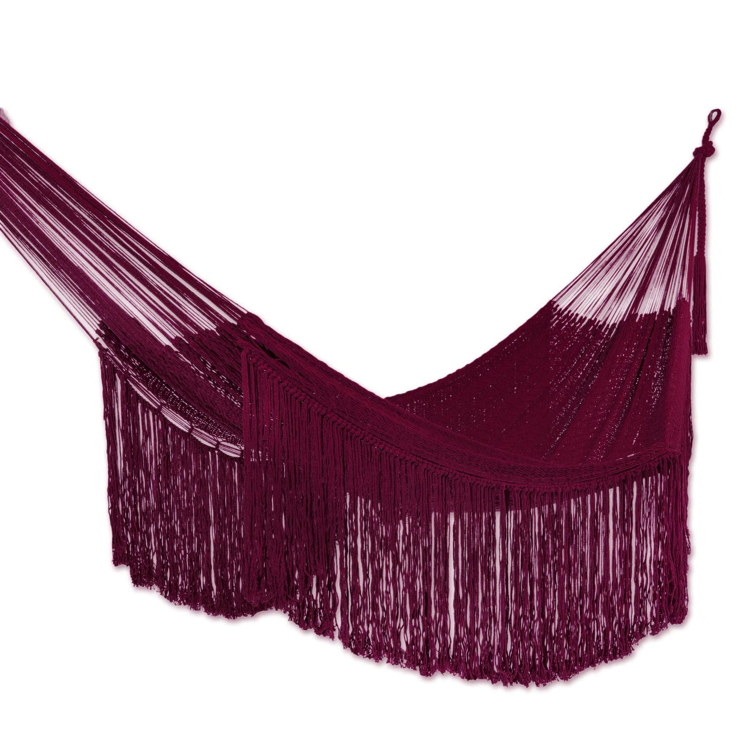 Cascade in Wine Cotton Rope Hammock in Wine (Double)