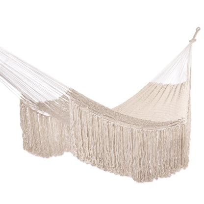 Ivory Cascade Hand Woven Ivory Rope Hammock (Triple)