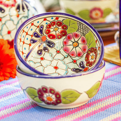 Colors of Mexico Floral Hand Painted Bowls (Pair)