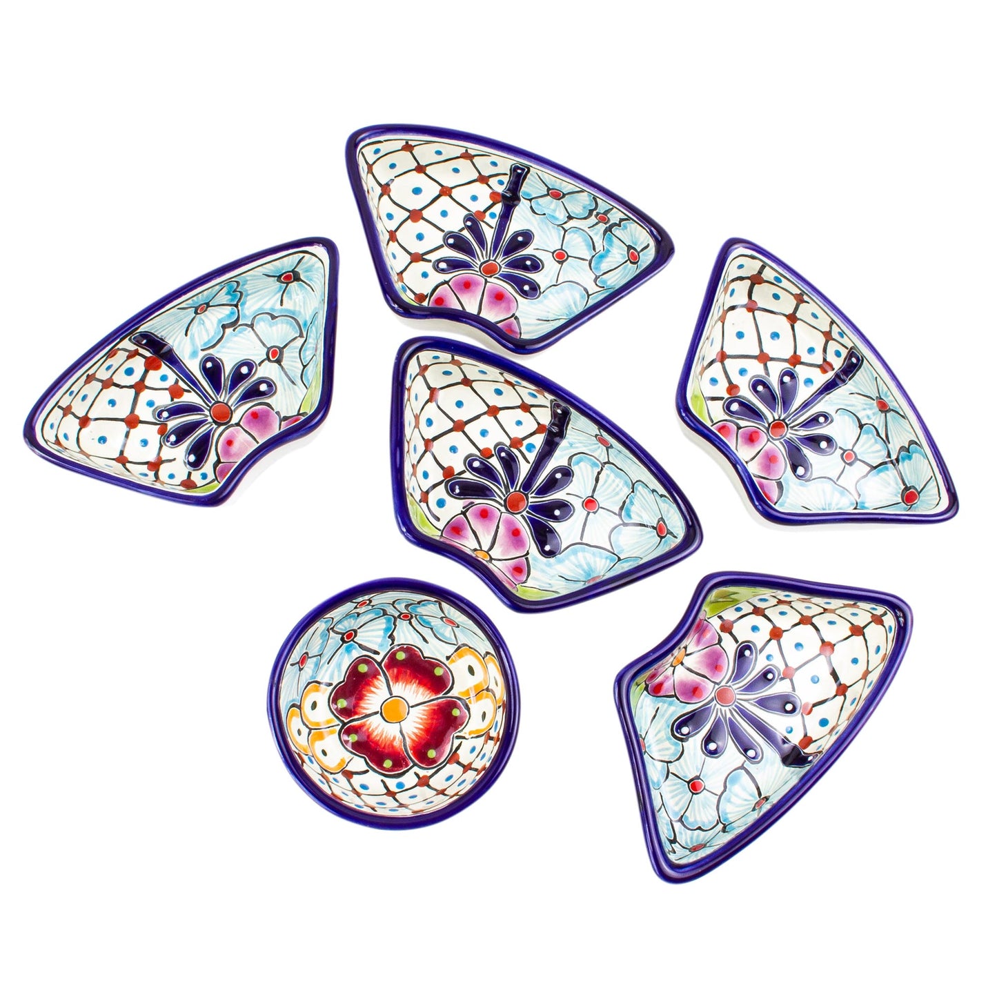 Colors of Mexico Multi-Piece Ceramic Appetizer Platter