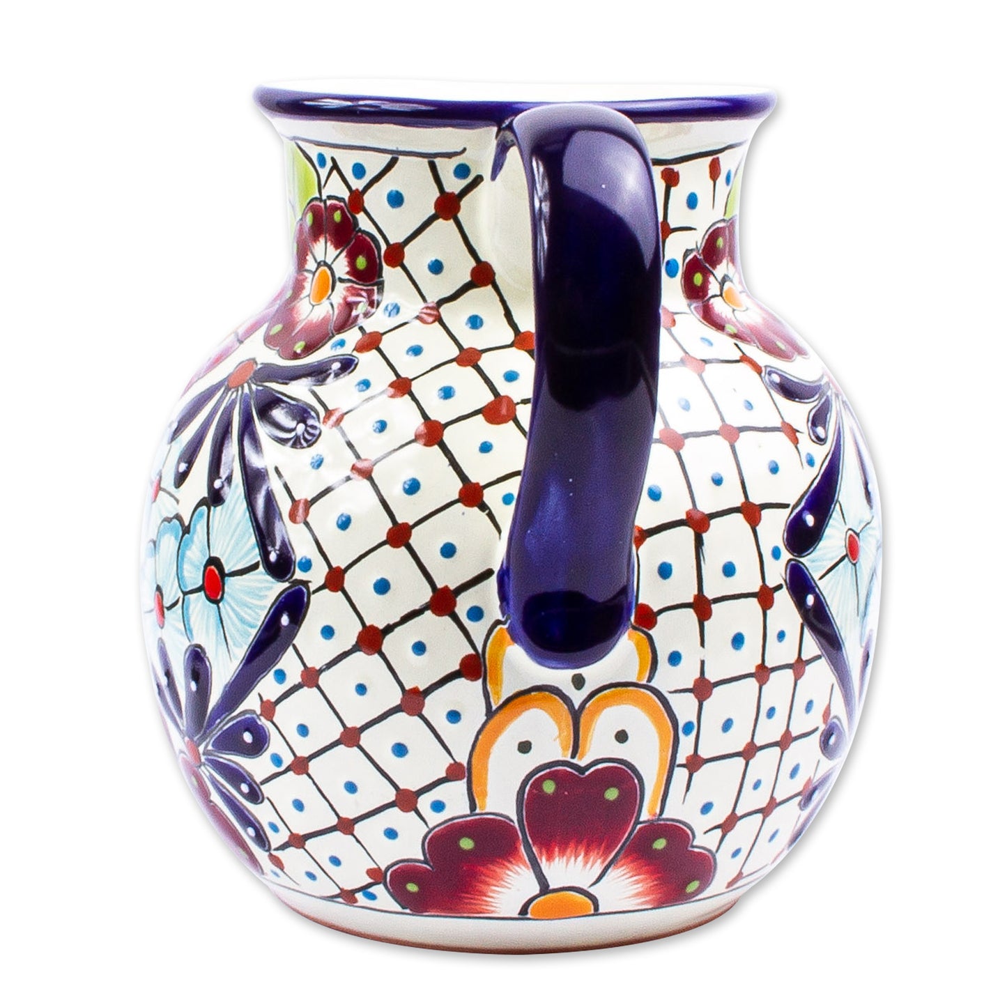 Colors of Mexico Colorful Talavera-style Ceramic Pitcher