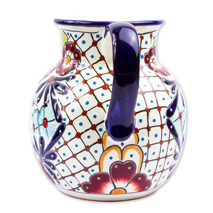 Colors of Mexico Colorful Talavera-style Ceramic Pitcher