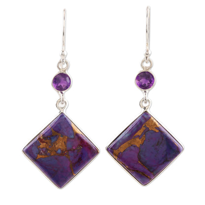 Purple Throne Sterling Silver and Amethyst Dangle Earrings