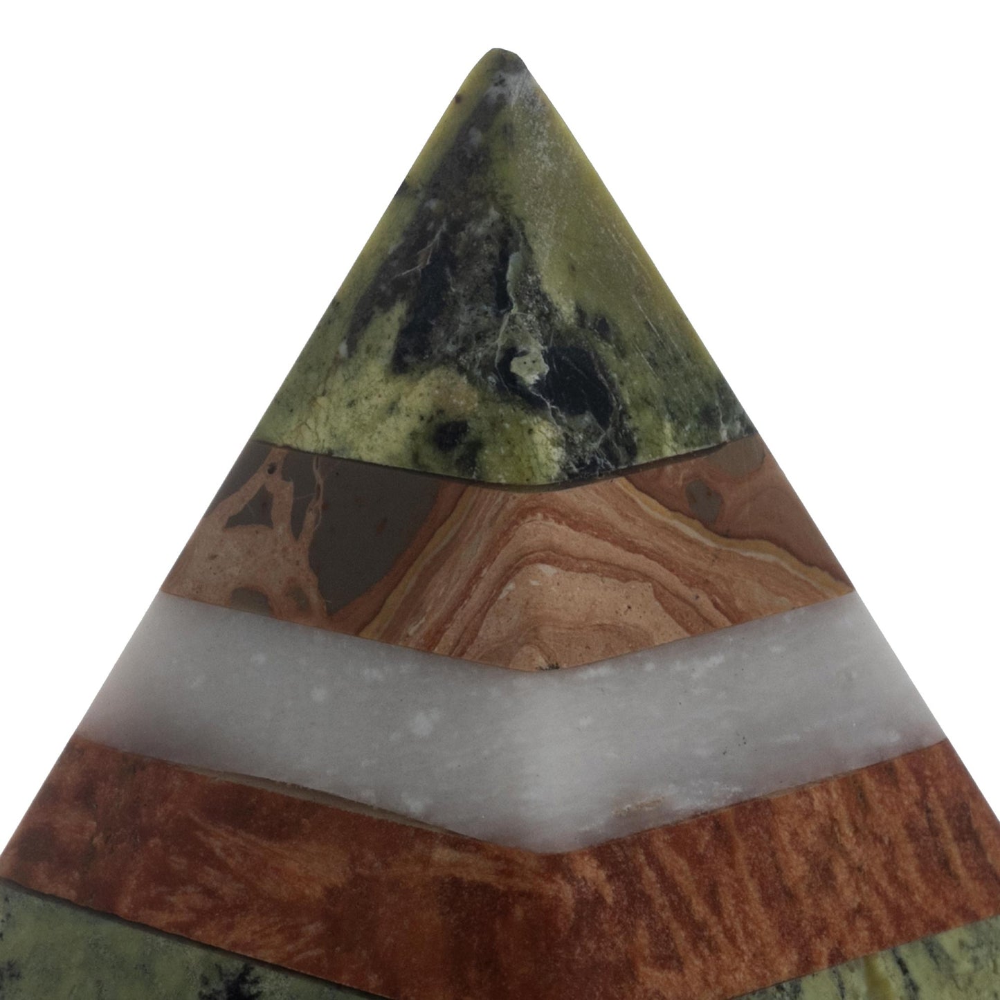 Spirit Pyramid Layered Gemstone Pyramid Sculpture from Peru