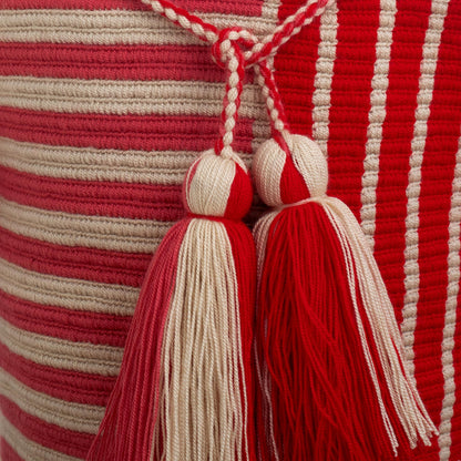 Colombian Rose Red and Pink Crocheted Shoulder Bag
