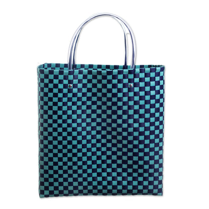 Farmer's Market Blue Recycled Woven SHopping bag