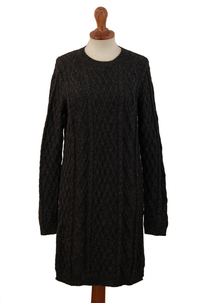 Long Lines in Charcoal Alpaca Tunic Sweater Dress