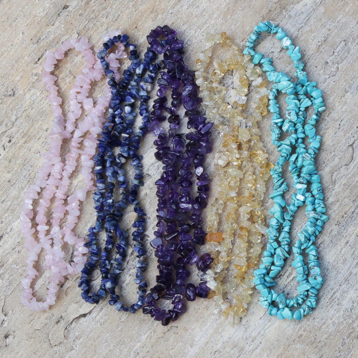 Five Graces Gemstone Beaded Necklaces (Set of 5) from Brazil