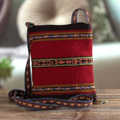 Cusco Glyphs Hand Loomed Alpaca Shoulder Sling Bag