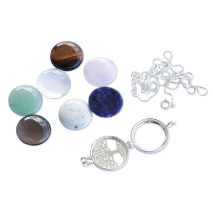 Precious Tree of Life Brazilian Convertible Gemstone Necklace