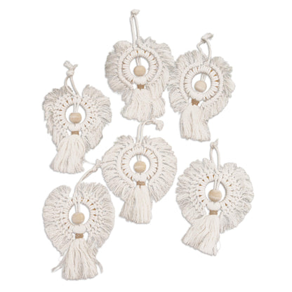 Snow Angels Cotton and Bamboo Angel Holiday Ornaments (Set of 6)