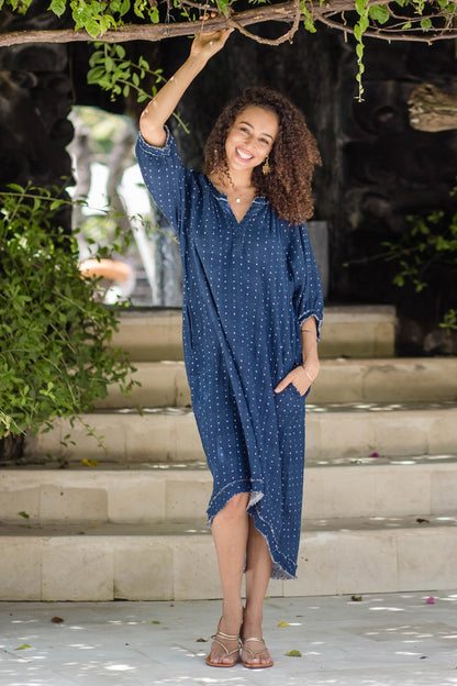 Chao Phraya Shores Tunic-Style Cotton Dress