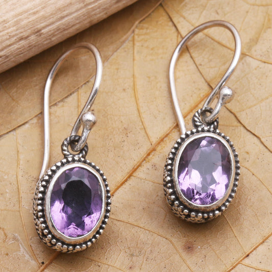 Soft Music in Purple Hand Made Sterling Silver and Amethyst Dangle Earrings