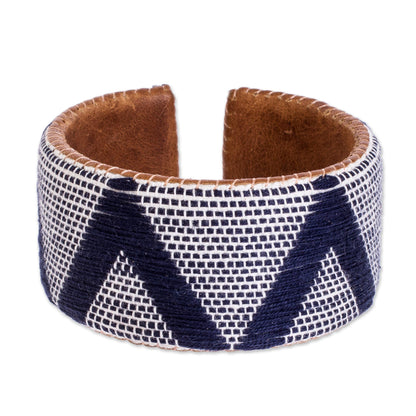 Comalapa Highlands in Blue Artisan Crafted Blue and White Bracelet