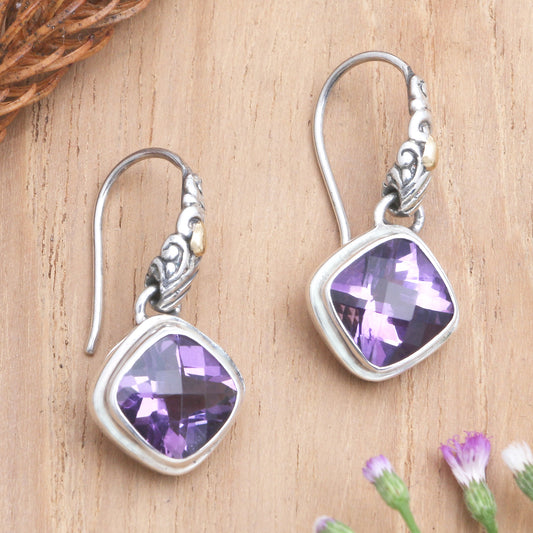 Everlasting Reign Gold-Accented Amethyst Dangle Earrings