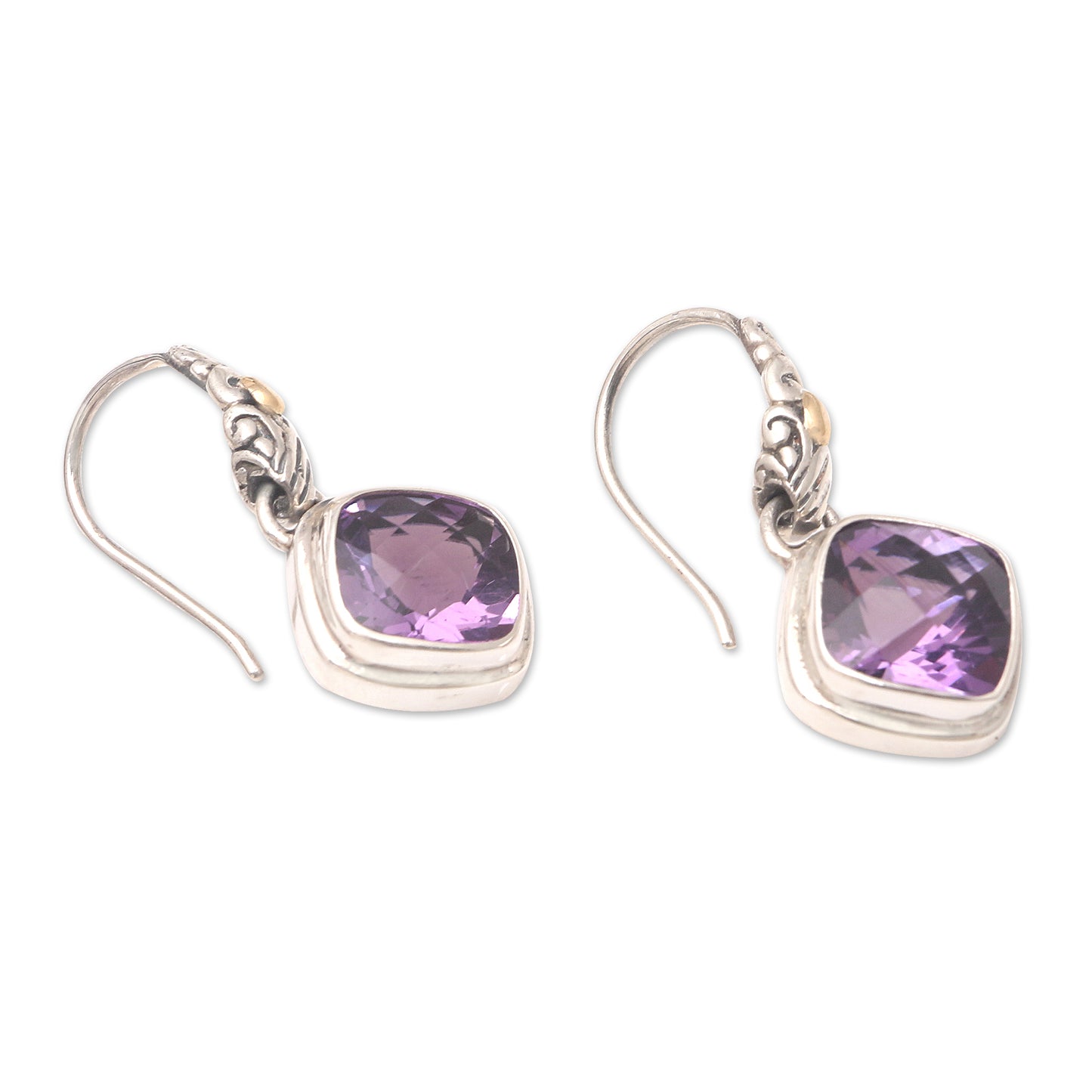 Everlasting Reign Gold-Accented Amethyst Dangle Earrings