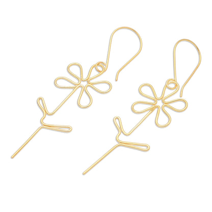 Make My Day Hand Made Gold-Plated Floral Earrings