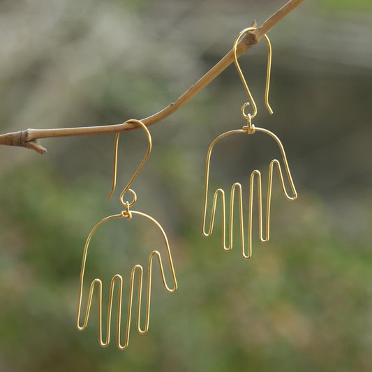 Stretch Out Gold-Plated Balinese Dangle Earrings