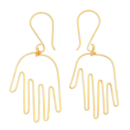 Stretch Out Gold-Plated Balinese Dangle Earrings