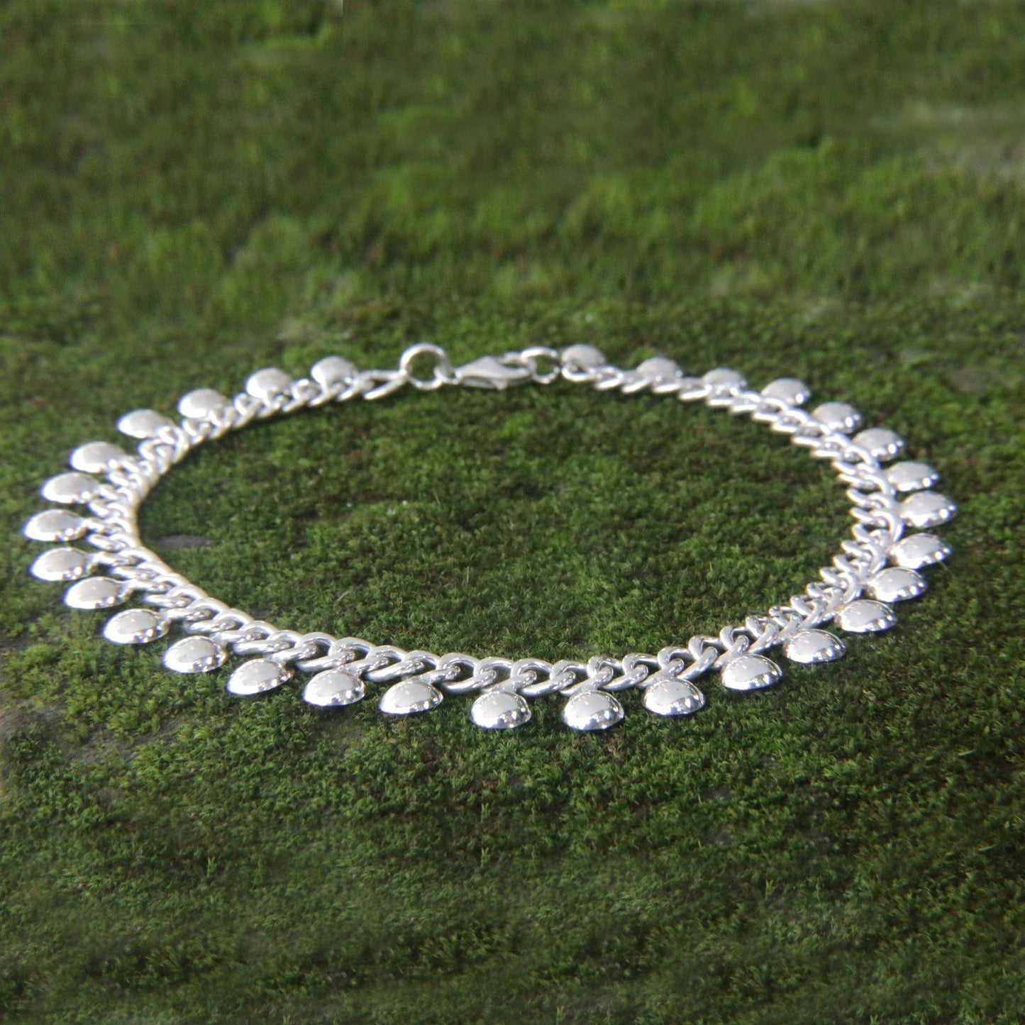 NOVICA - Handmade Silver Chain Charm Anklet