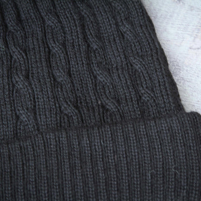 Black Braid Cascade 100% alpaca hat