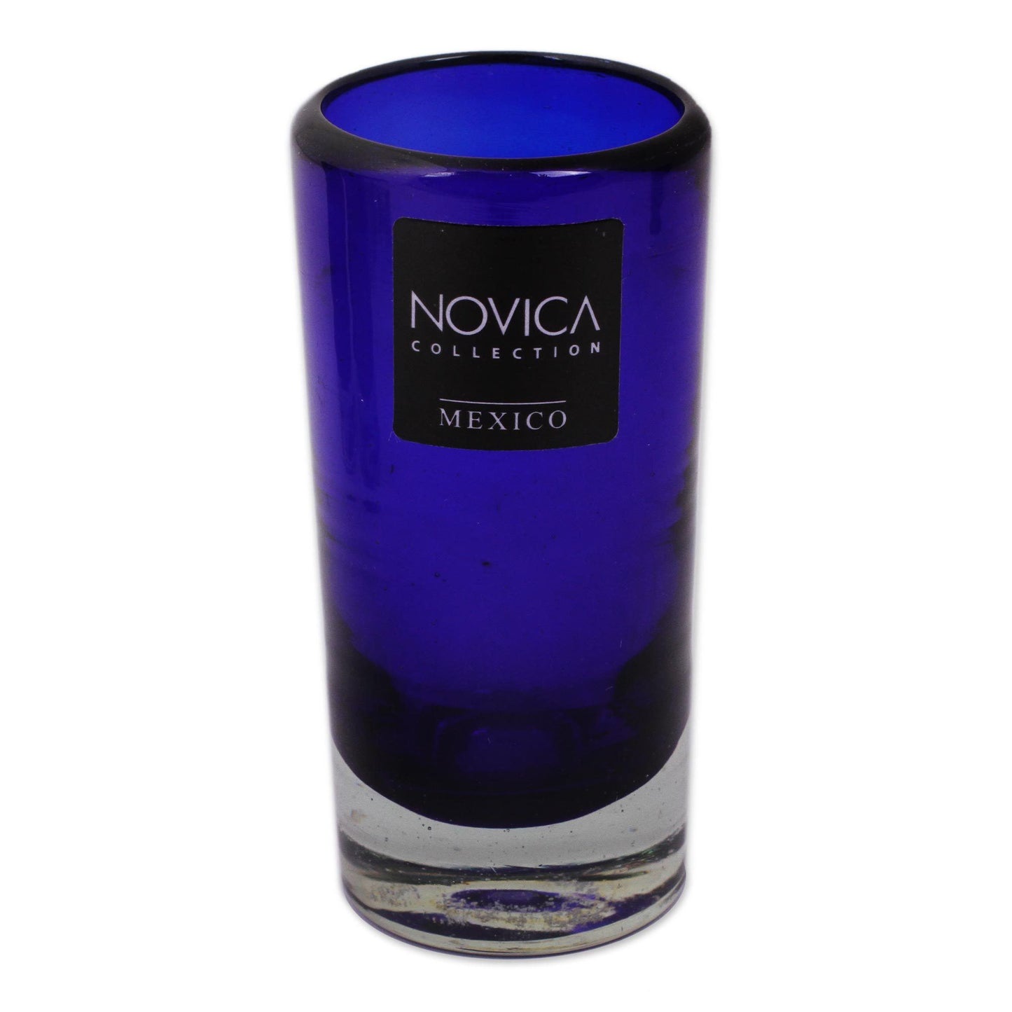 Pure Cobalt Hand-Blown Recycled Glass Shot Glass Set