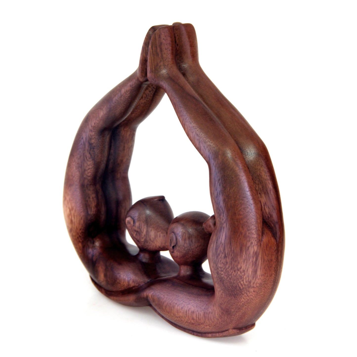 Heart Kissing Suar Wood Sculpture