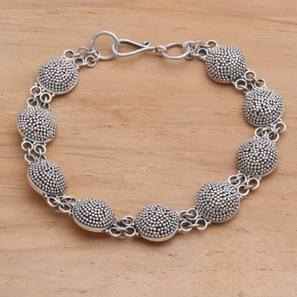 Buttons Sterling silver link bracelet