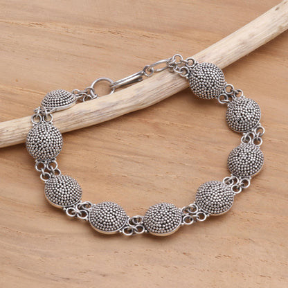 Buttons Sterling silver link bracelet