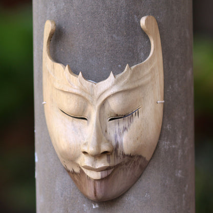 Cutout Modern Hibiscus Wood Mask