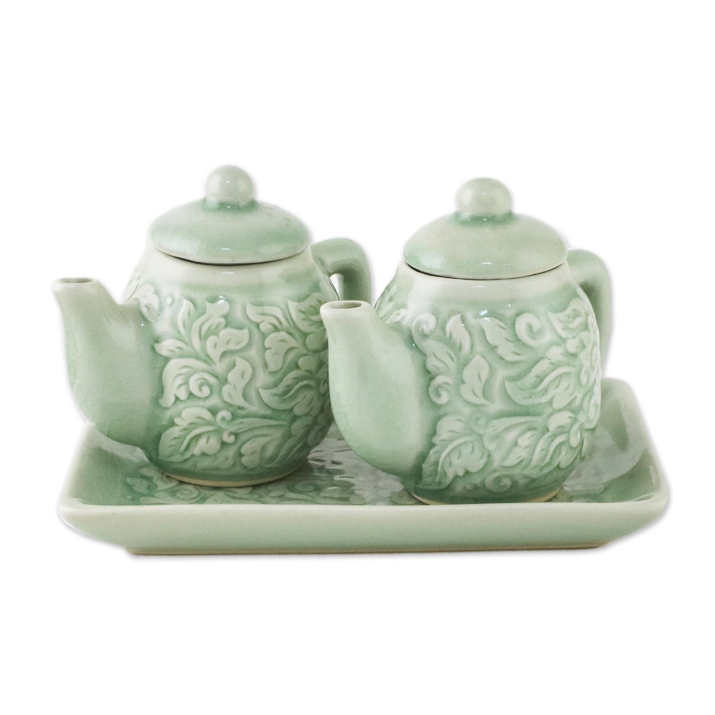 Inseparable Thai Celadon Ceramic Cruet Set (Pair)