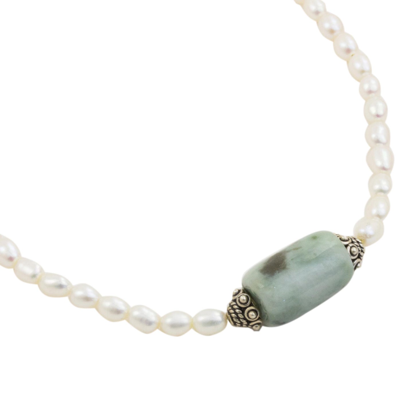 Touch of Life Pearl & Jade Pendant Necklace