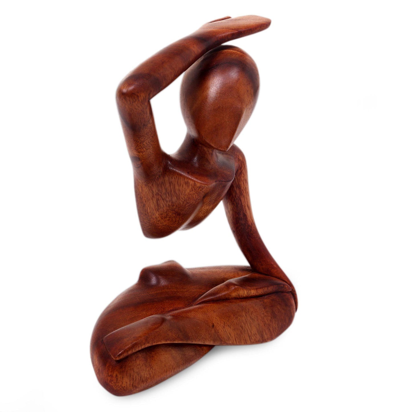 NOVICA - Brown Suar Wood Yoga Sculpture