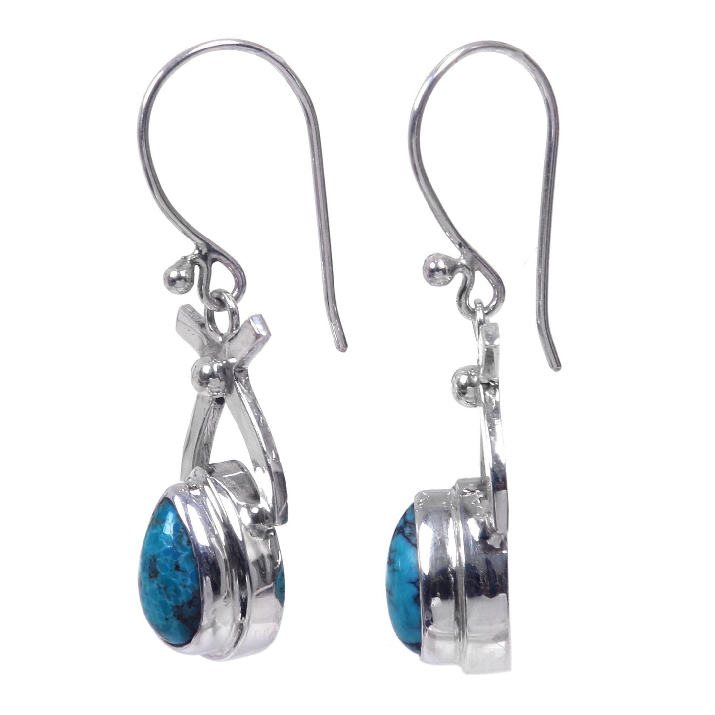 NOVICA - Natural Turquoise & Sterling Silver Dangle Earrings