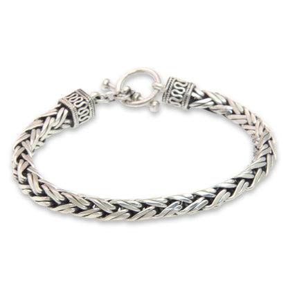 Passion Sterling Silver Men's Chain Bracelet