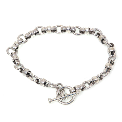 Eight Motif Sterling Silver Link Bracelet