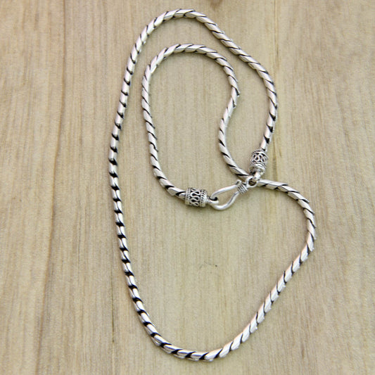 Silver Sleek Sterling Silver Chain Necklace
