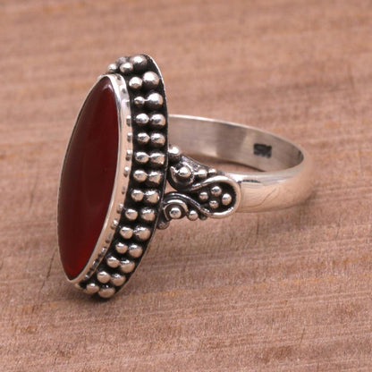 Fire and Courage Sterling Silver and Carnelian Ring