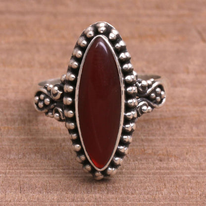 Fire and Courage Sterling Silver and Carnelian Ring