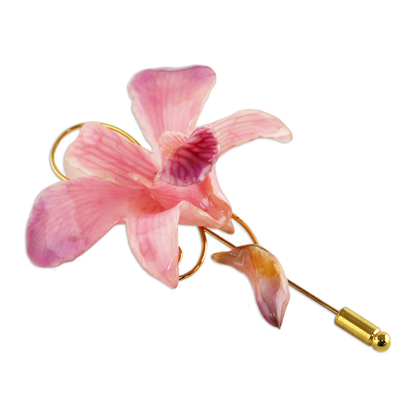 Eternal Orchid Gold Plated Flower Brooch