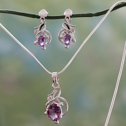 NOVICA - Wisteria Amethyst Jewelry Set